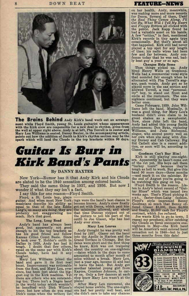 Down Beat magazine full page scan June 1939 featuring Mary Lou Williams